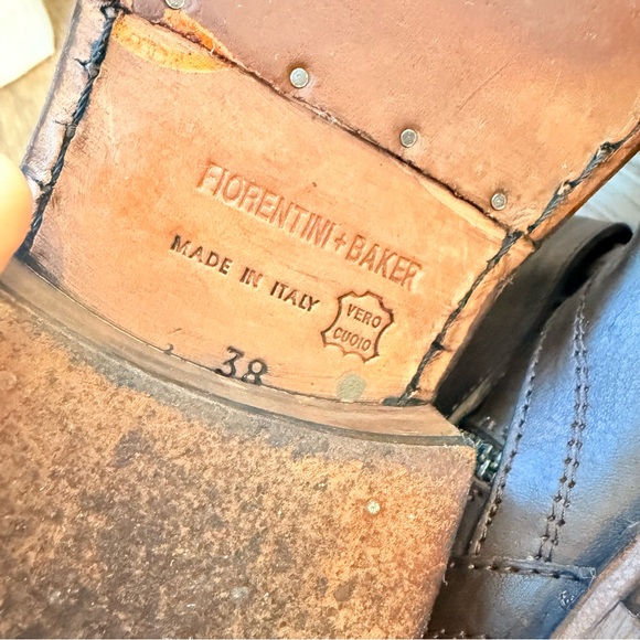 Fiorentini + Baker Eli Eternity Biker Brown Leather Boots Size 38 US 7.5 Biker - Picture 8 of 9